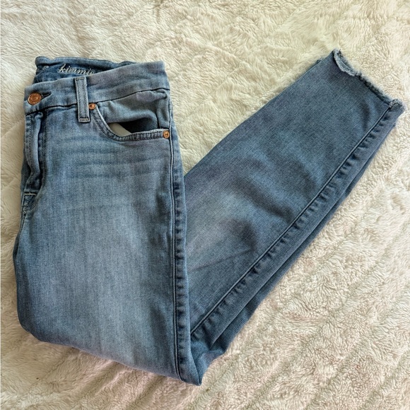 7 For All Mankind Kimmie Crop Jeans Women’s Size 28 Raw Hem Medium Wash - Picture 2 of 14